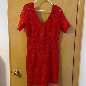 Red lace dress